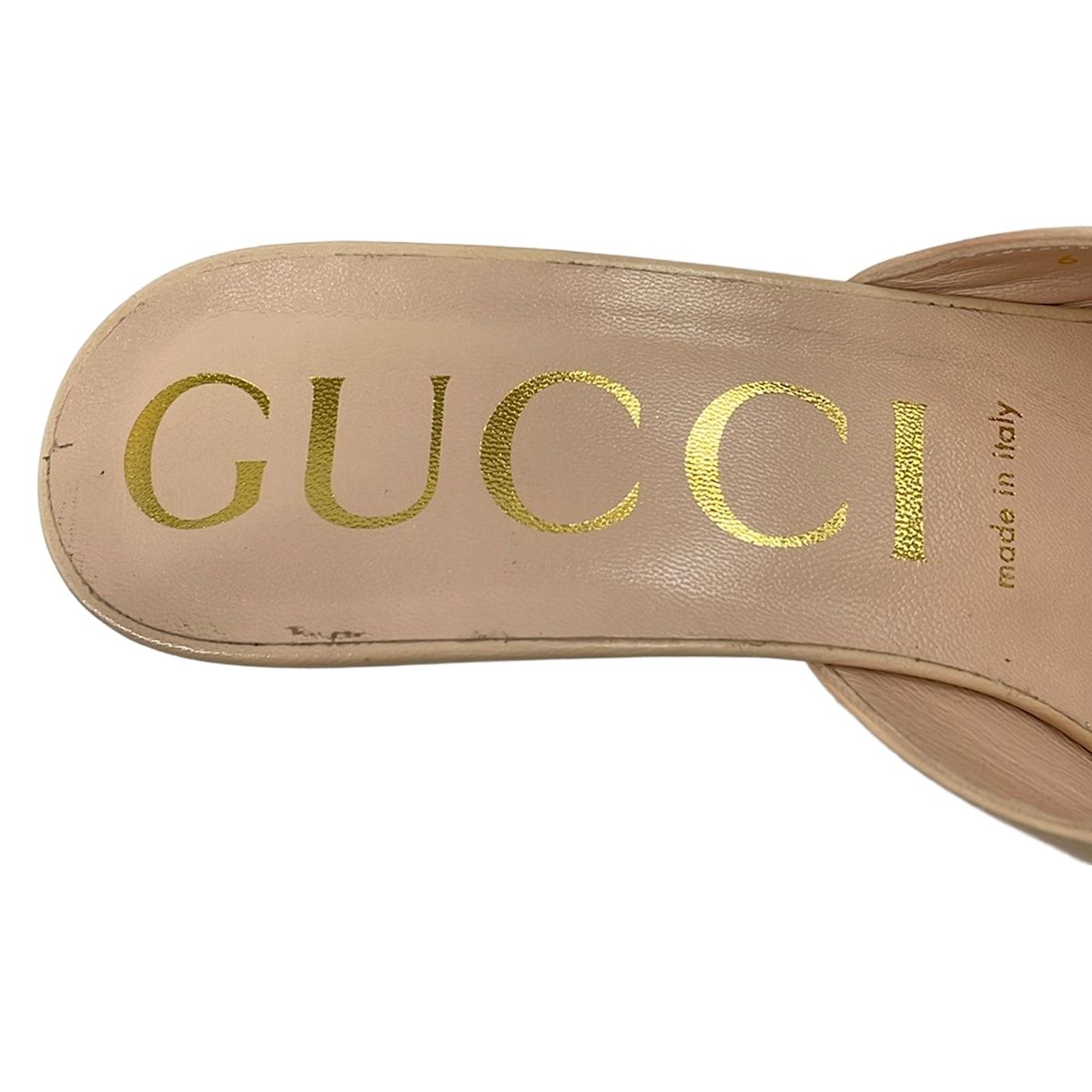 Gucci Mules 38 Beige Gold Leather — view 5