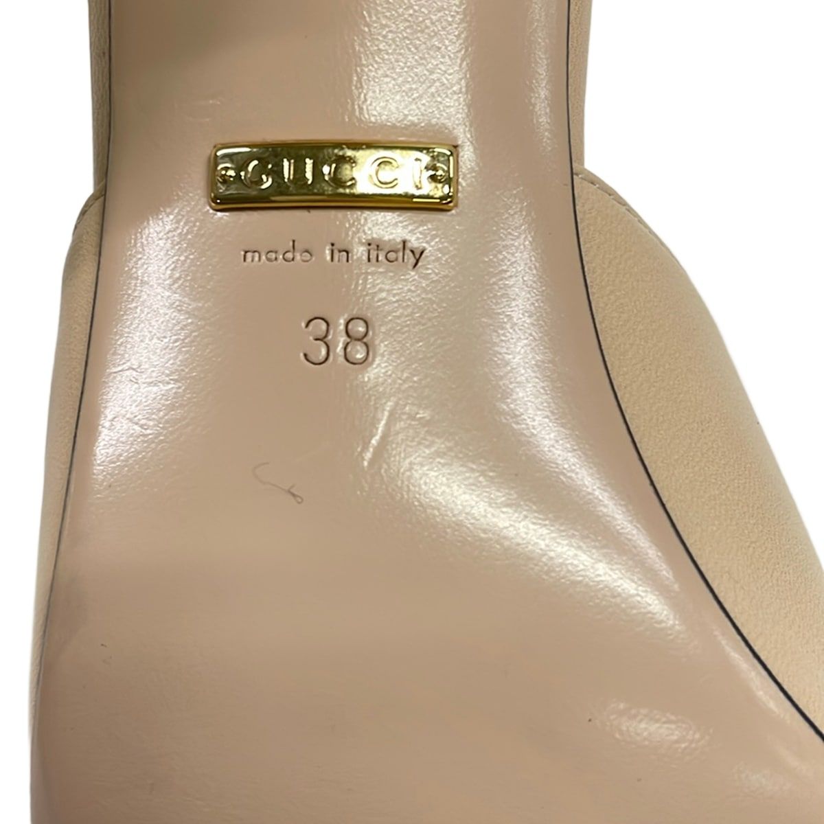 Gucci Mules 38 Beige Gold Leather — view 6