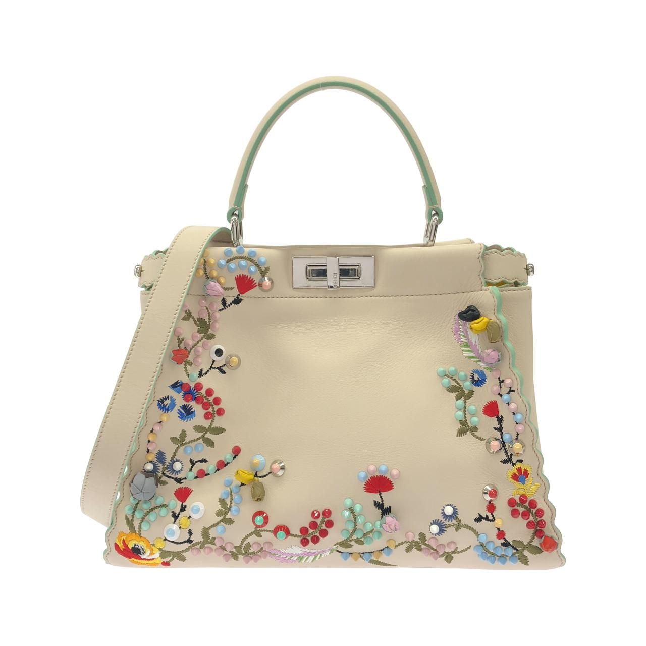 Fendi Peekaboo Bag Handbag Silver
