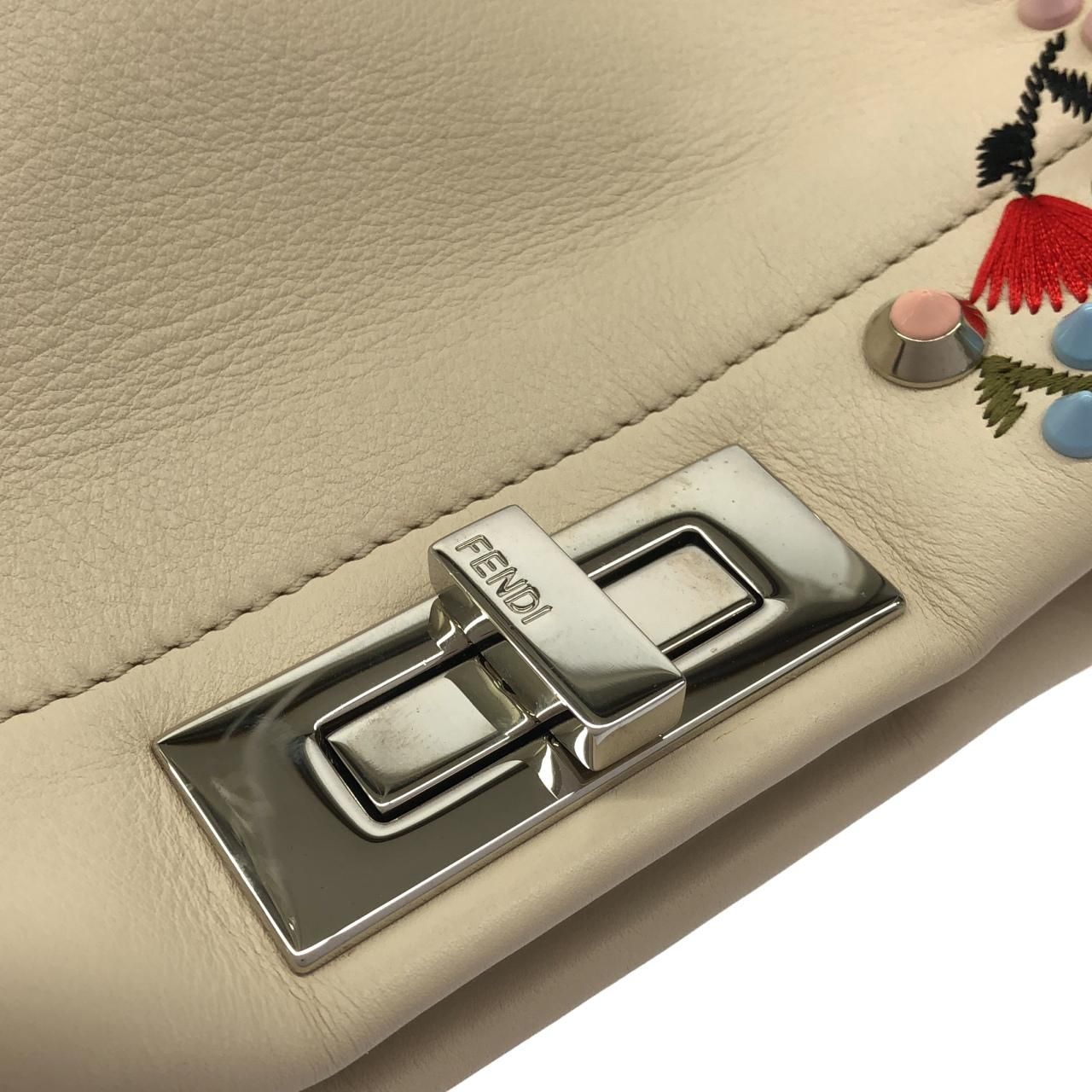 Fendi Peekaboo Bag Handbag Silver — view 5