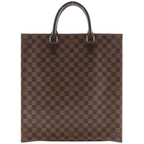 Louis Vuitton Sac Plat Tote Damier Canvas Brown Handbag