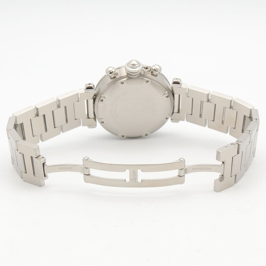 Cartier tee Watch Pasha C Chronograph Silver Stainless Steel is — view 3