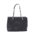 Chanel Tote Quilted Grand Shopping GST Black Caviar Leather Chain