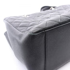 Chanel Tote Quilted Grand Shopping GST Black Caviar Leather Chain — view 6