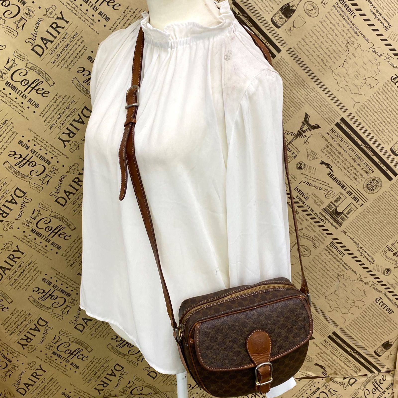 Celine Shoulder Bag Macadam Pochette Travel Smartphone — view 3