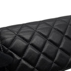 Chanel Pearl Chain Shoulder Bag CC Logo Quilted Faux Pouch Black — view 8