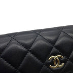 Chanel Pearl Chain Shoulder Bag CC Logo Quilted Faux Pouch Black — view 7
