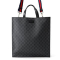 Gucci Tote GG Supreme Leather 2-Way Shoulder Bag Black