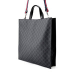 Gucci Tote GG Supreme Leather 2-Way Shoulder Bag Black — view 2