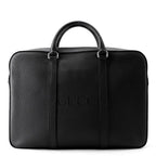 Gucci Business Embossed Logo Briefcase Leather Handbag Black