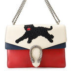 Gucci Chain Shoulder Bag Duonysus Panthere Beaded Embroidery Leather