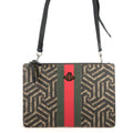 Gucci Shoulder Bag GG Carre Leather Sherry Bi Black
