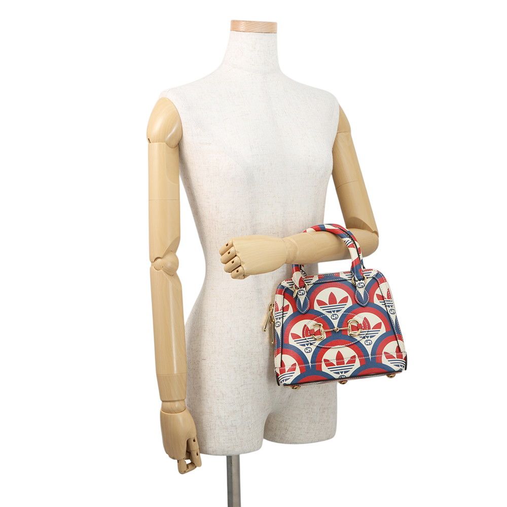 Gucci Handbag Horsebit Mini Top Handle Adidas Collaboration 2-Way Shoulder White — view 4