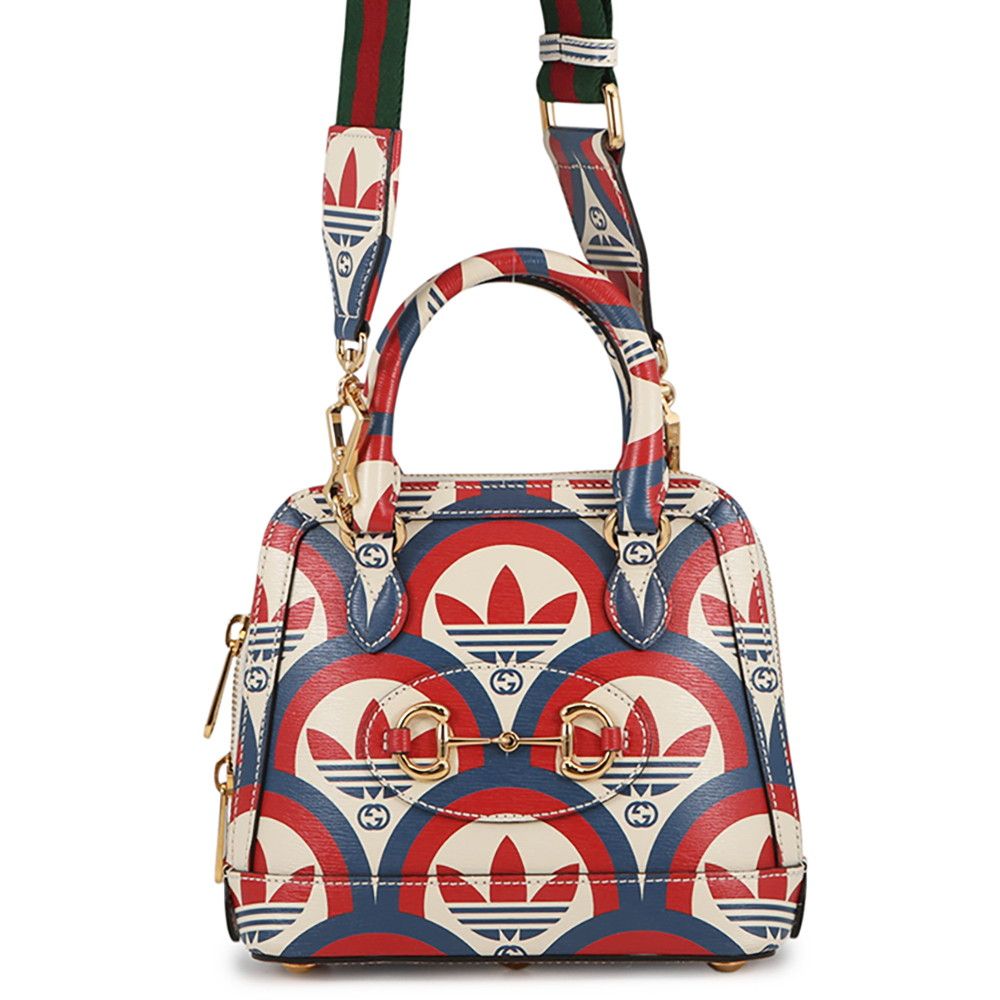 Gucci Handbag Horsebit Mini Top Handle Adidas Collaboration 2-Way Shoulder White