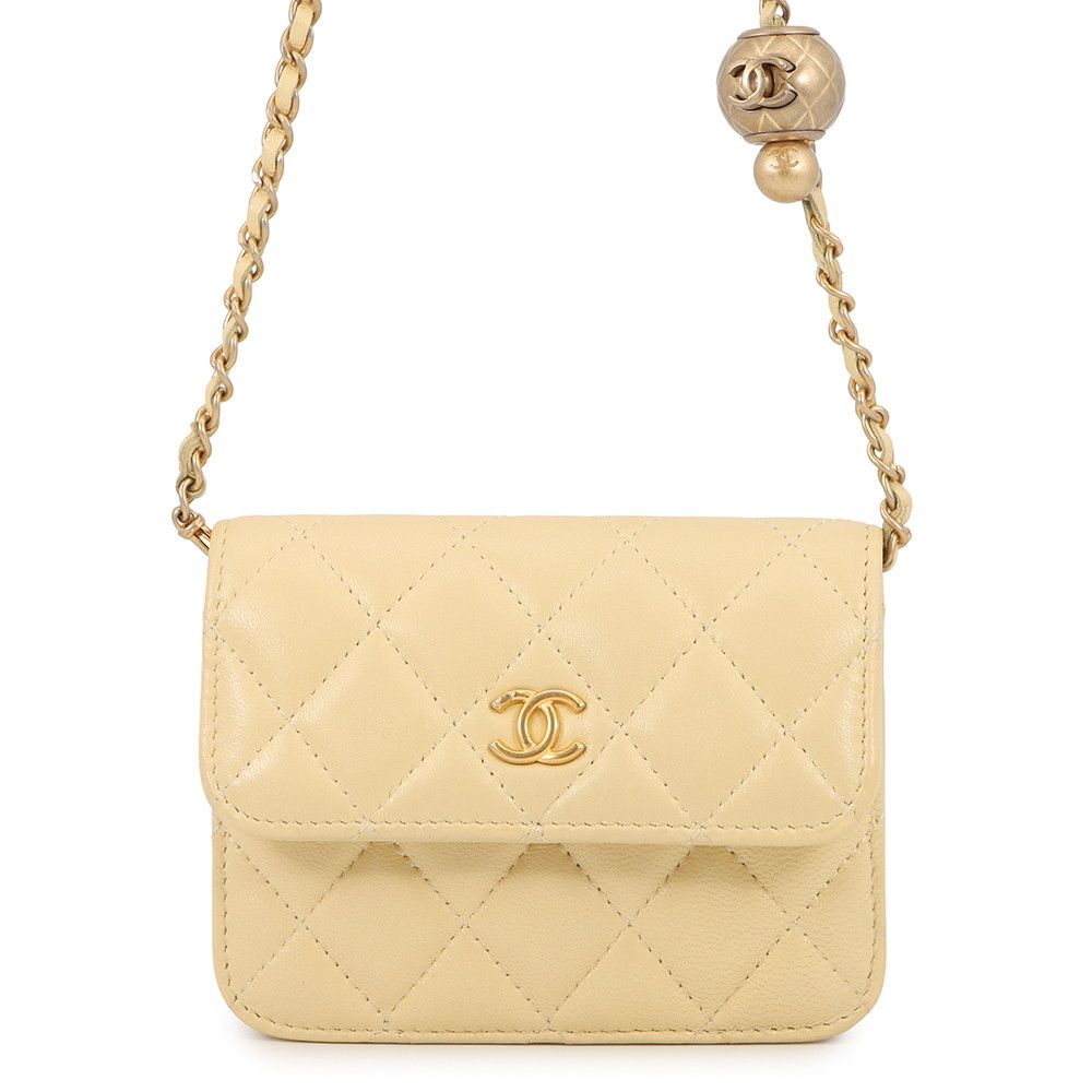 Chanel Chain Shoulder Bag Mini Quilted Cocobol Lambskin