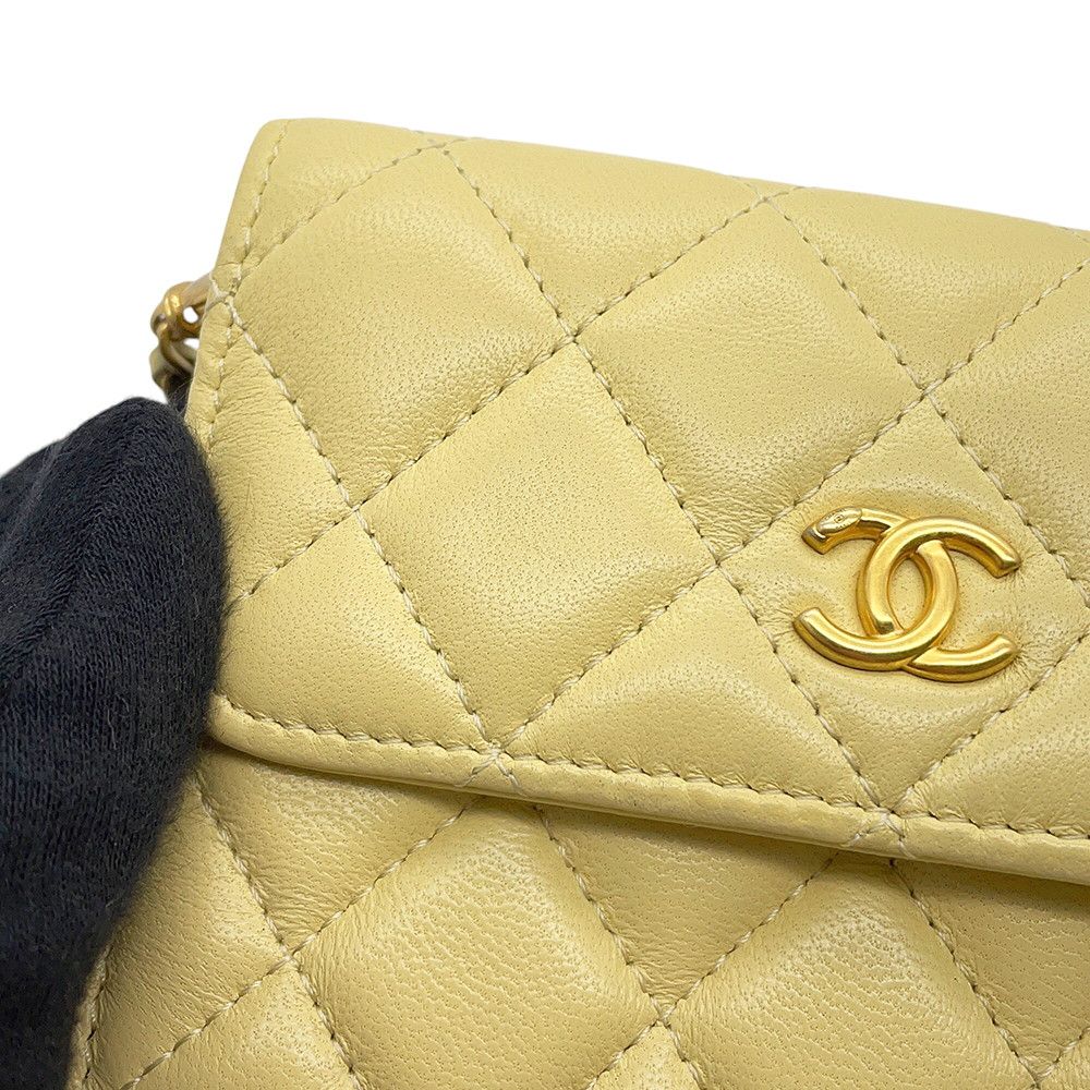 Chanel Chain Shoulder Bag Mini Quilted Cocobol Lambskin — view 8