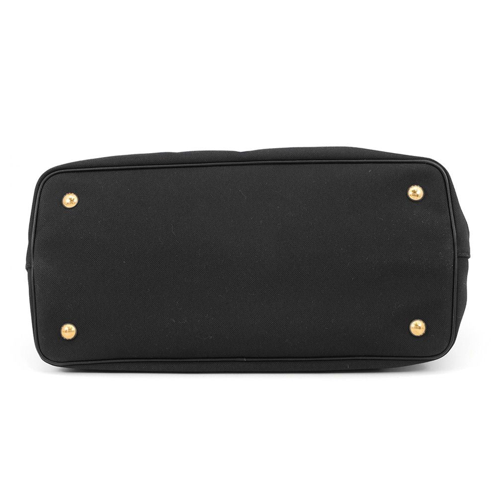 Prada Handbag Logo Jacquard Canvas 2-Way Shoulder Black — view 3