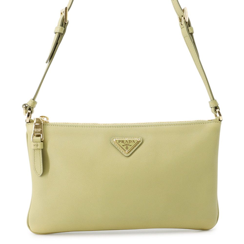Prada Shoulder Bag Triangle Logo Leather