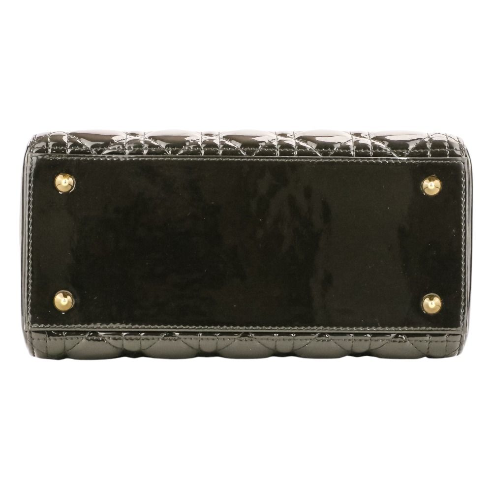 Dior Lady Cannage Patent Handbag Black — view 4