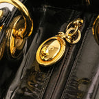 Dior Lady Cannage Patent Handbag Black — view 7