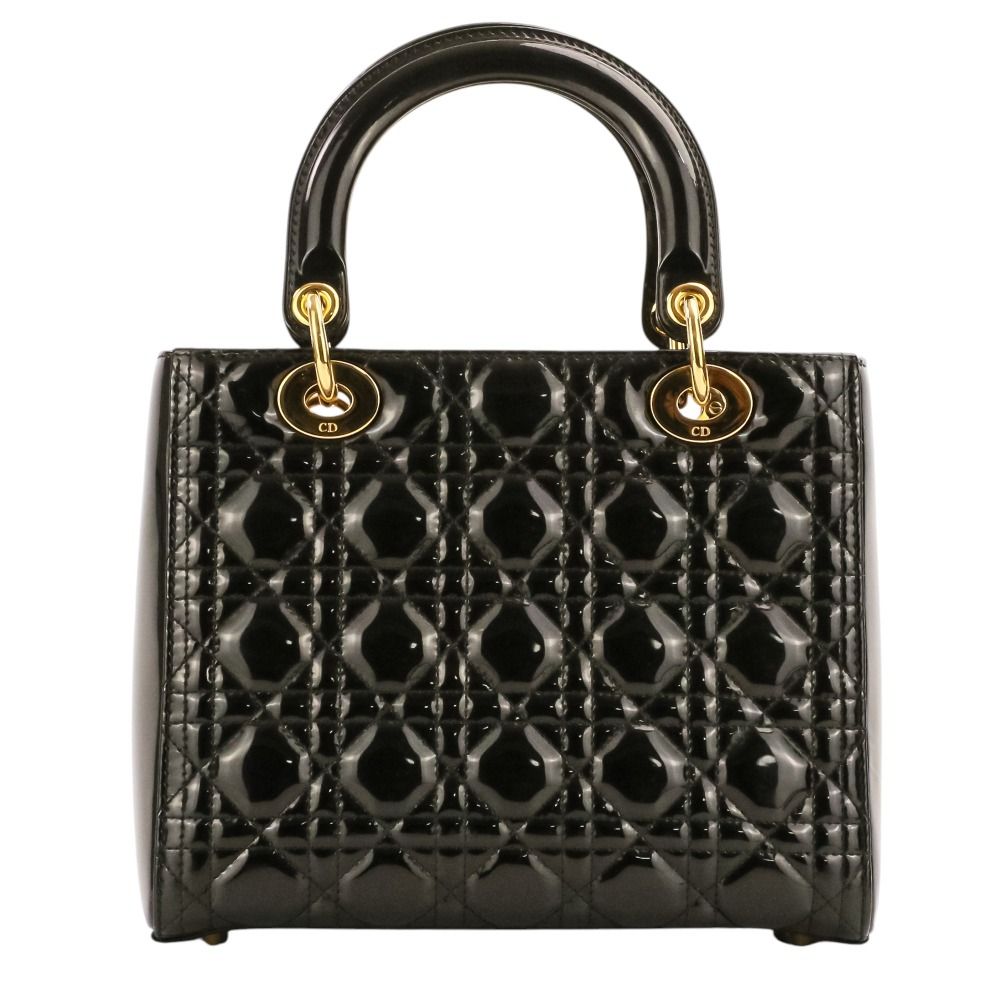 Dior Lady Cannage Patent Handbag Black — view 2