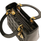 Dior Lady Cannage Patent Handbag Black — view 8