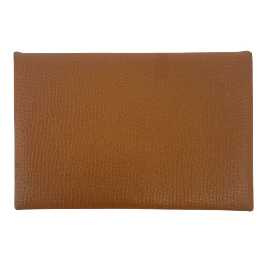 Hermes Calvi Veau Epsom Card Case Business Holder Brown