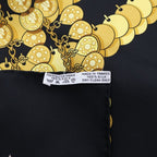 Hermes Carre 90 Kosmima Gold Black Silk Scarf — view 6