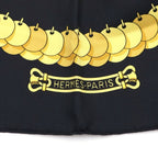 Hermes Carre 90 Kosmima Gold Black Silk Scarf — view 5