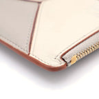 Loewe Puzzle Coin Card Case Ivory Brown Leather Gold — view 5