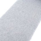 Loewe Anagram Logo Leather Patch Mohair Fringe Scarf Gray — view 4