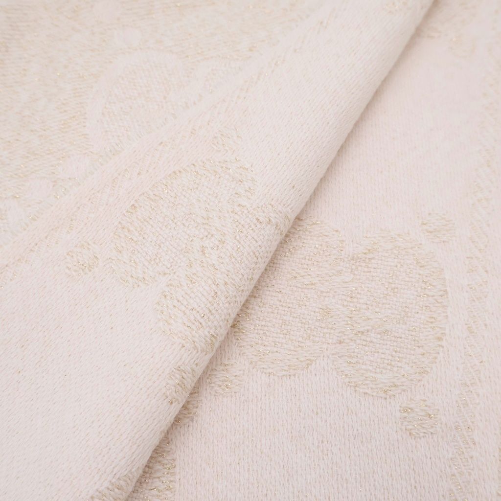 Gucci GG Lame Jacquard Wool Fringe Scarf Ivory — view 2