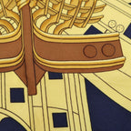 Hermes Carre 90 Proteus Scarf All Over Pattern Yellow Navy — view 5
