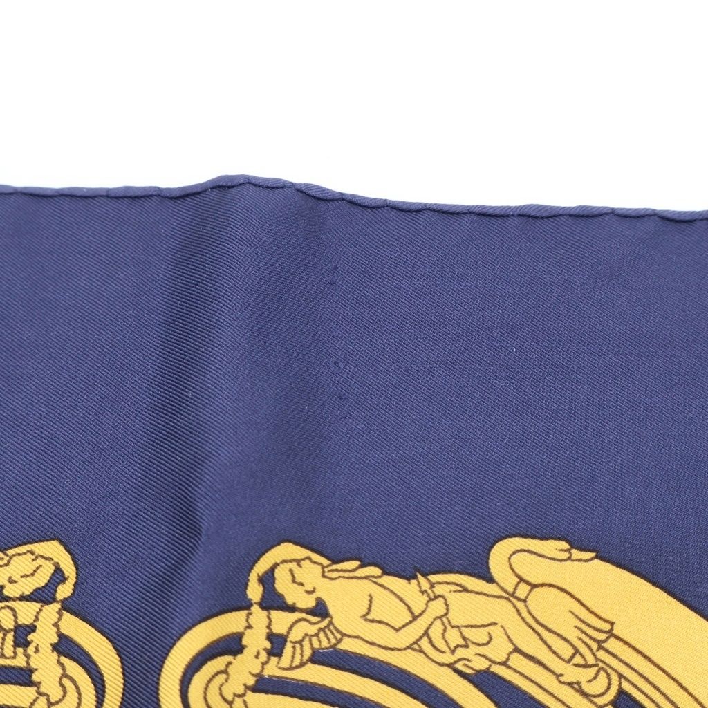 Hermes Carre 90 Proteus Scarf All Over Pattern Yellow Navy — view 6