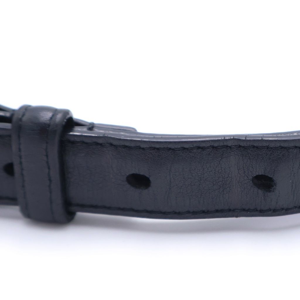 Saint Laurent Paris Square Frame Leather Belt Black Silver — view 5