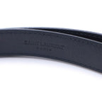 Saint Laurent Paris Square Frame Leather Belt Black Silver — view 6
