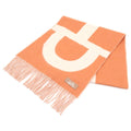 Hermes Grand Mall Cashmere Fringe Scarf Orange Beige