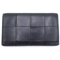 Bottega Veneta Cassette Maxi Intrecciato Leather Zip Around Wallet Black