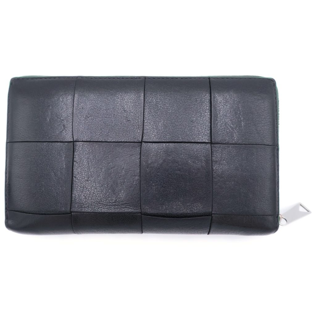Bottega Veneta Cassette Maxi Intrecciato Leather Zip Around Wallet Black — view 2