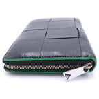 Bottega Veneta Cassette Maxi Intrecciato Leather Zip Around Wallet Black — view 3