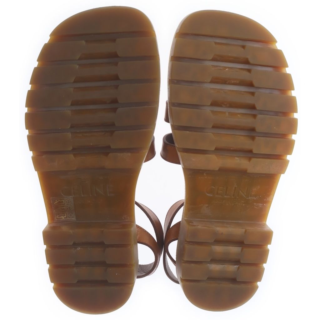 Celine Clair Sandals Brown Tan Calfskin — view 5