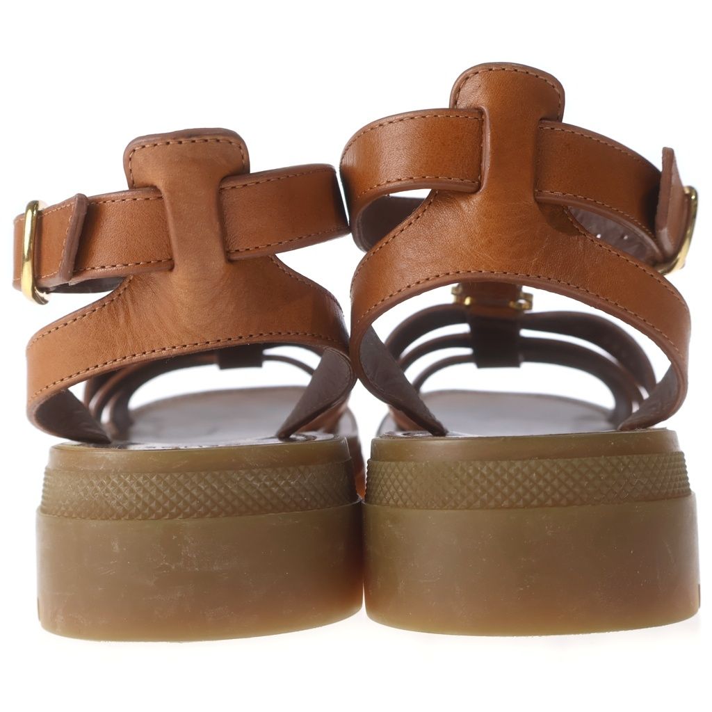 Celine Clair Sandals Brown Tan Calfskin — view 3
