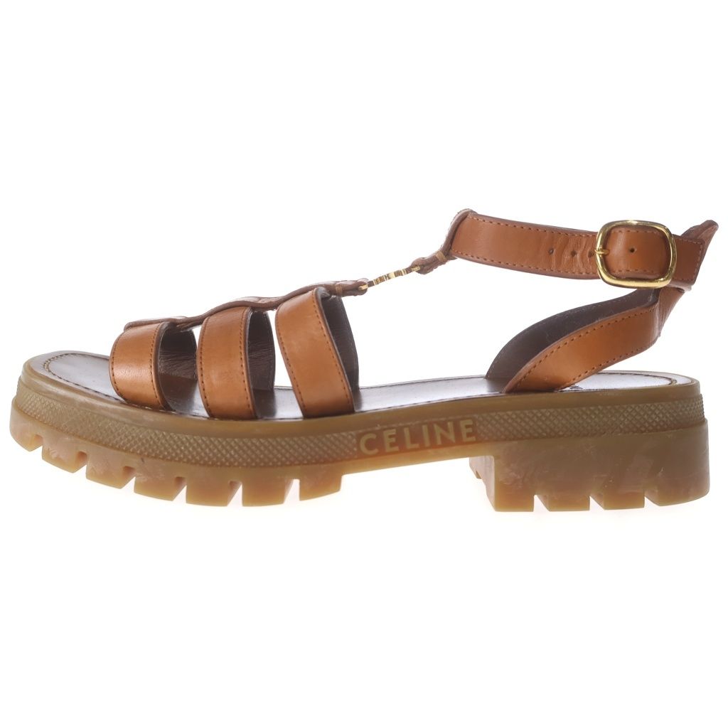 Celine Clair Sandals Brown Tan Calfskin
