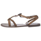 Bottega Veneta Tan Leather Flat Sandals Brown