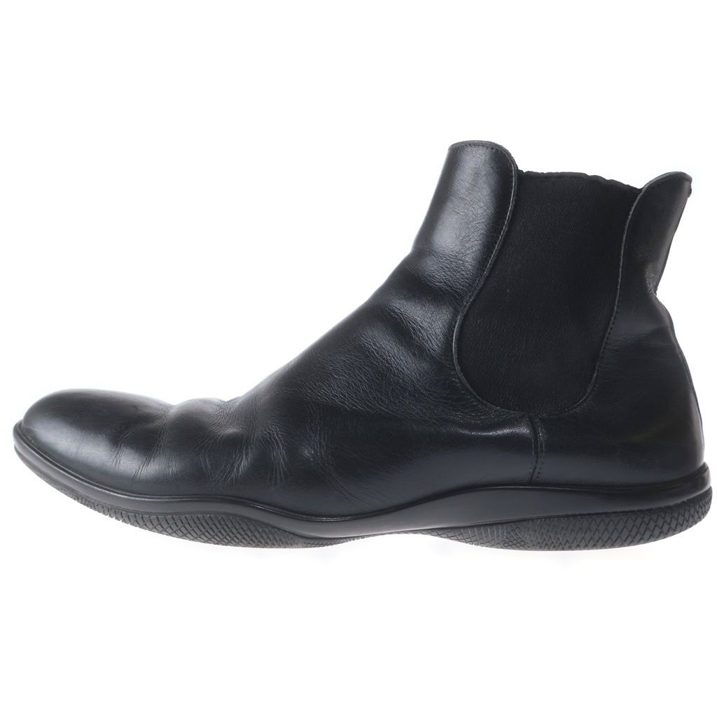 Prada Sport Leather Side Gore Boots Black