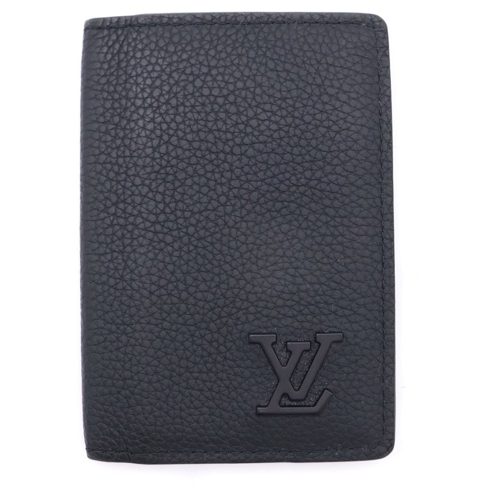 Louis Vuitton Aerogram Organizer Posh Leather Card Case Black
