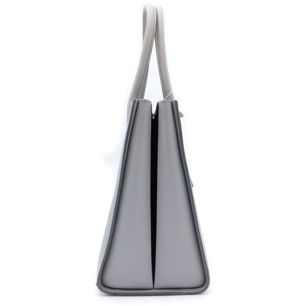 Prada Saffiano Handbag Gray Leather Gold — view 3