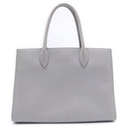 Prada Saffiano Handbag Gray Leather Gold — view 2