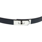 Hermes Kelly Belt 18 Black Epsom Silver — view 4