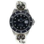 Rolex CH Cross Motif Watch Band Submariner Silver